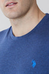 T-shirt a maniche corte in jersey melange con logo