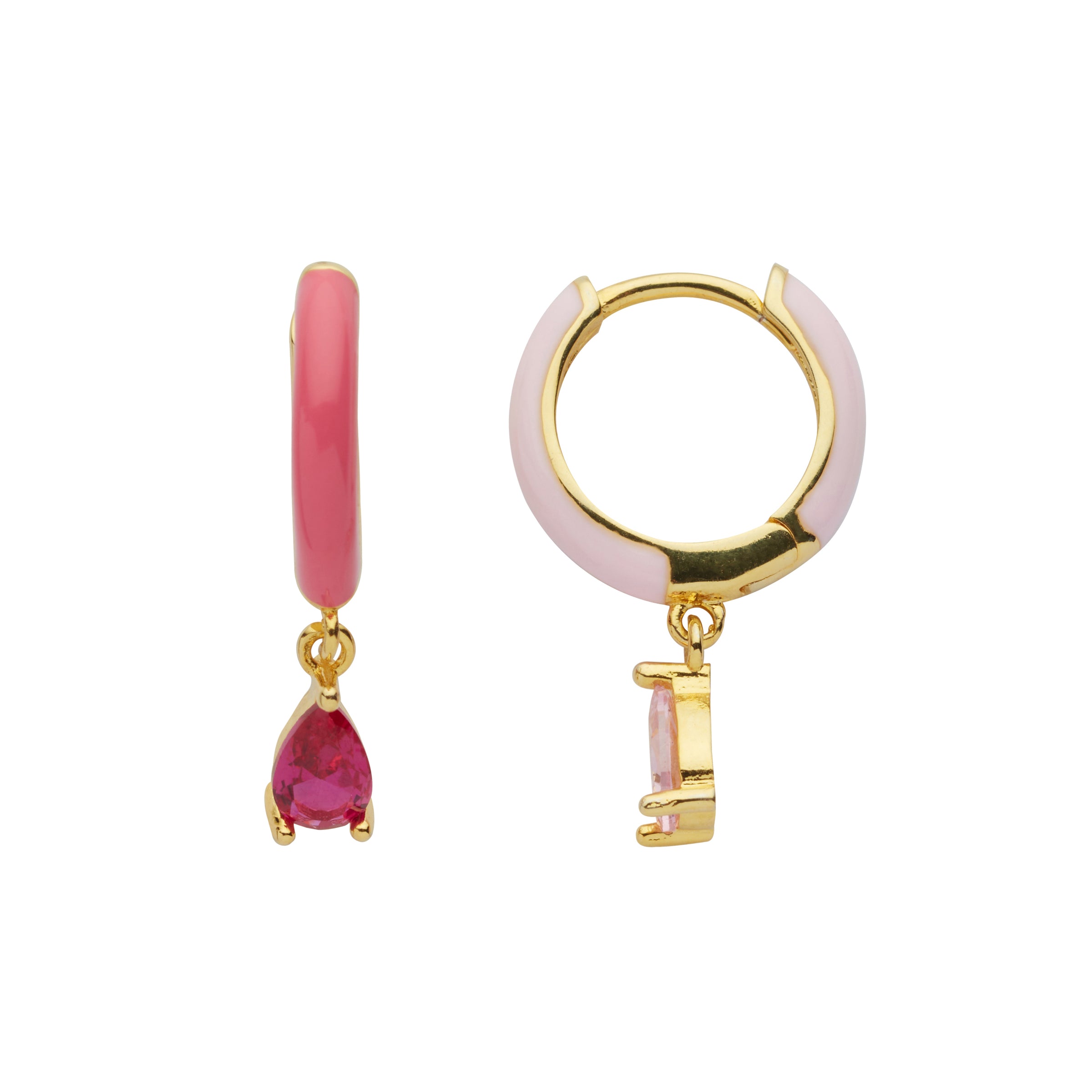 COPPIA DI ORECCHINI : Peso gr 5 2 in oro rosa composti da tre COPPIA DI ORECCHINI : Peso gr 5 2 in oro rosa composti da tre