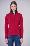 Polo a maniche lunghe con colletto a contrasto e logo U.S. Polo Assn.