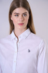 Camicia misto cotone stretch popeline con logo U.S. Polo Assn.
