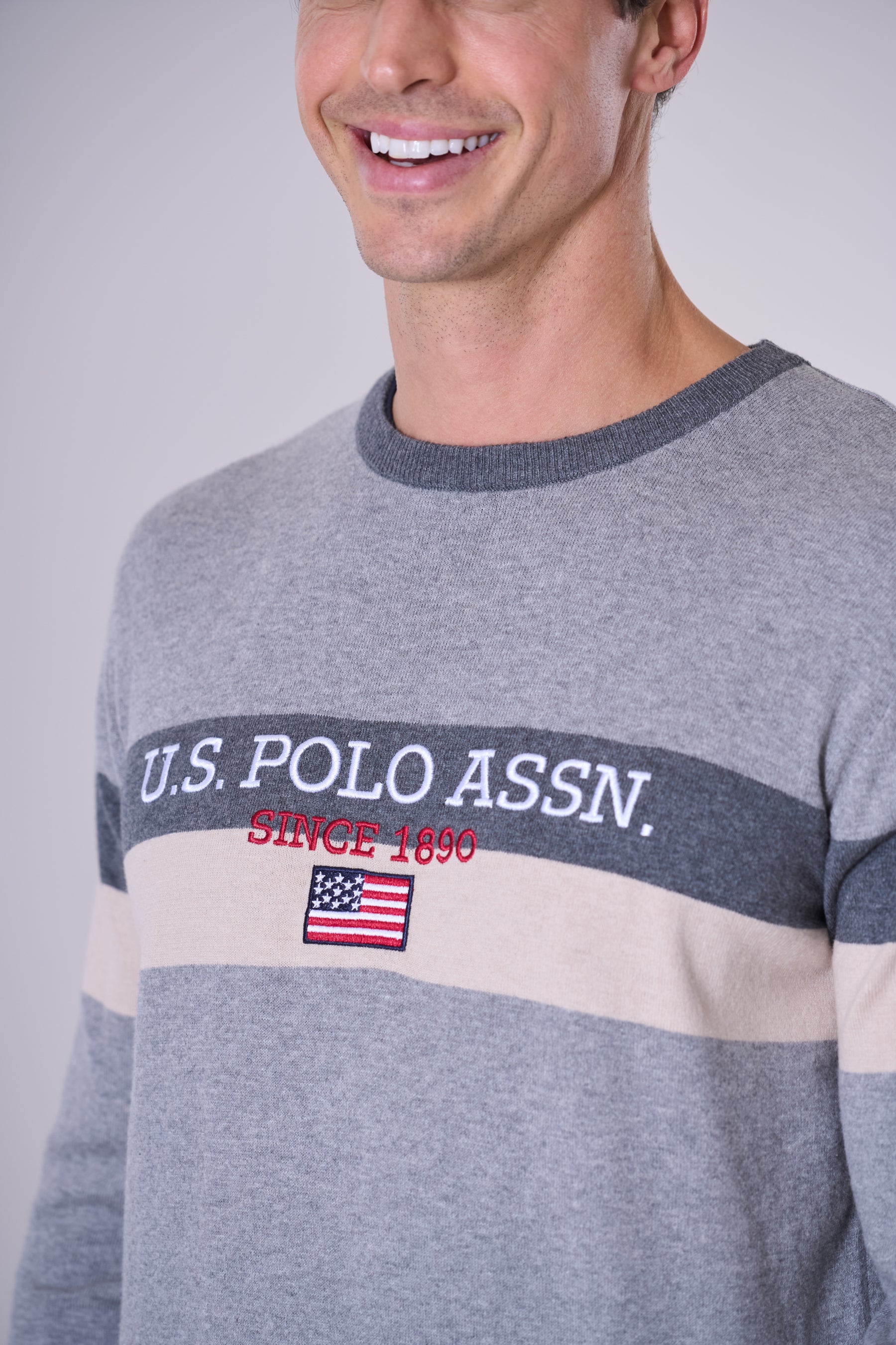 Maglia misto cotone cashmere con ricamo U.S. Polo Assn.