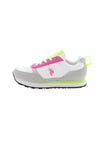 Sneaker da bambina in nylon, poliuretano e suede U.S. Polo Assn.