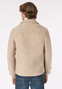 Cappotto doppiopetto con logo