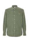 Camicia in velluto stretch con logo