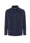 Camicia in velluto stretch con logo