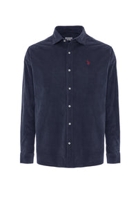 Camicia in velluto stretch con logo