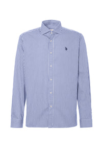 Camicia in cotone popeline a righe regular fit