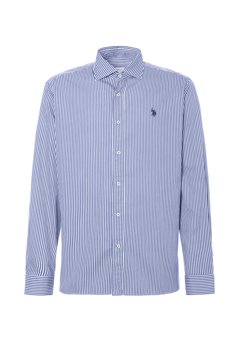 Camicia in cotone popeline a righe regular fit