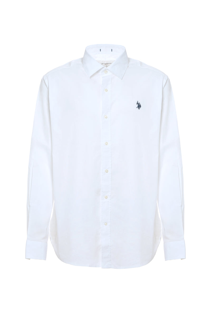 Camicia in cotone stretch popeline slim fit