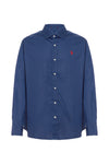 Camicia in cotone stretch popeline slim fit