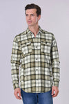 Camicia in cotone heavy melange a quadri