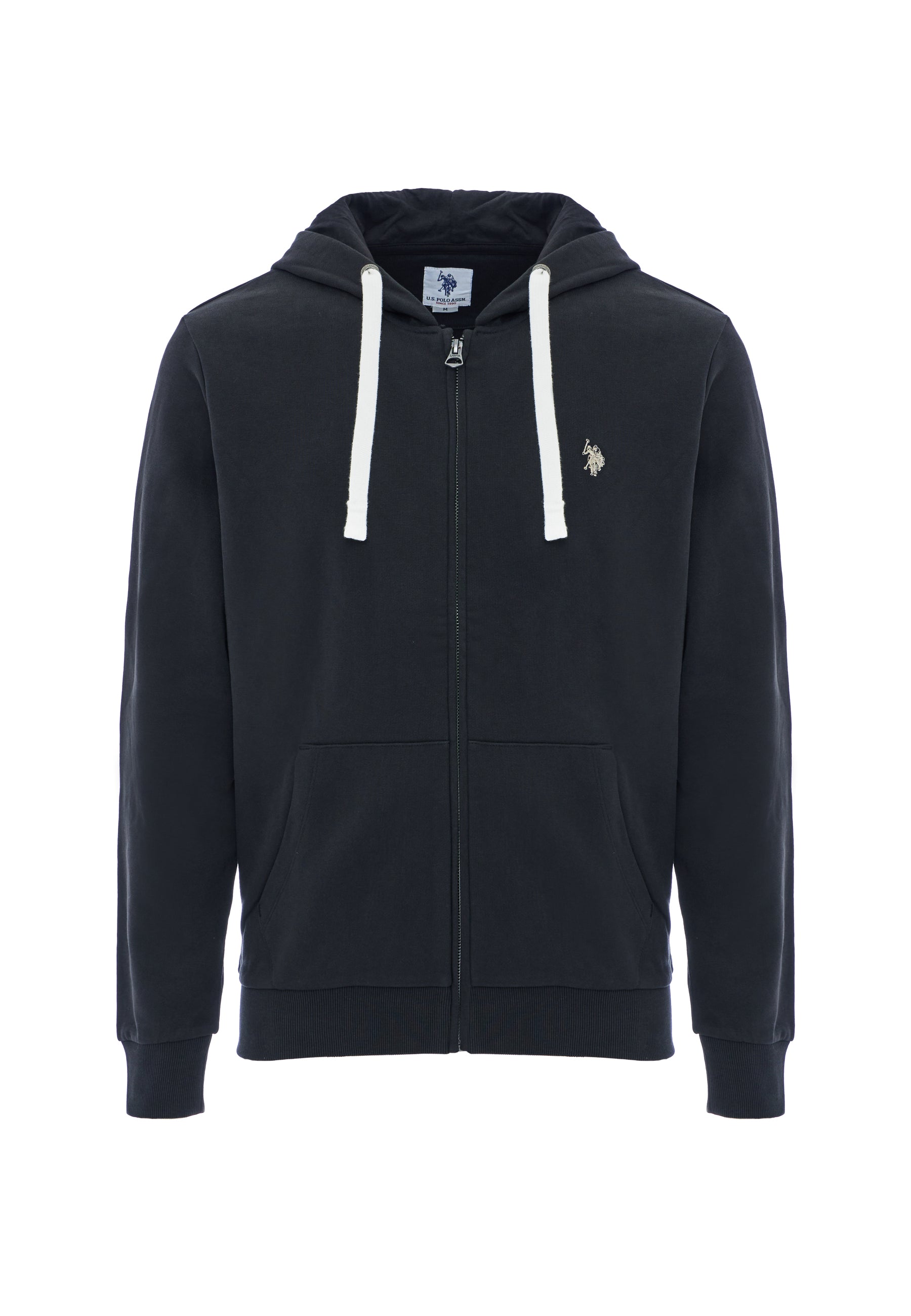 Felpa in cotone con cappuccio e chiusura zip