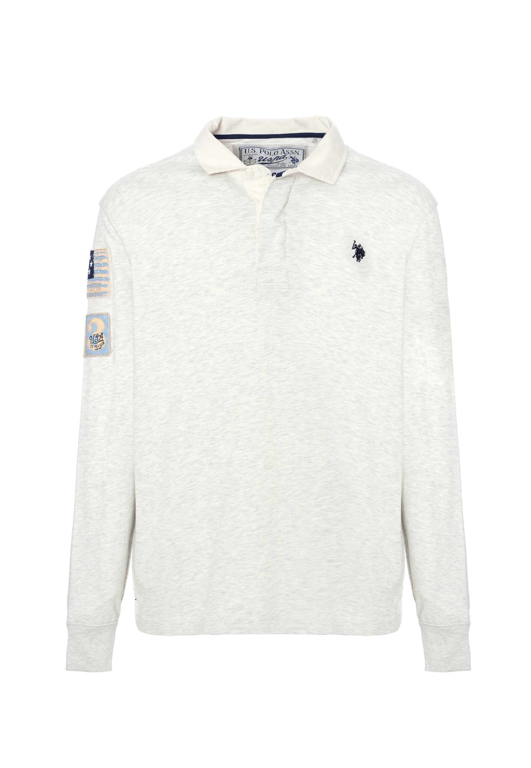 Polo a maniche lunghe heavy jersey con patch