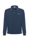 Polo a maniche lunghe in cotone heavy jersey