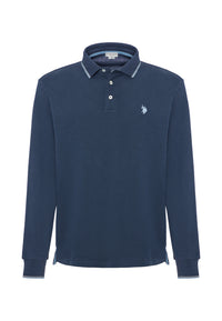 Polo a maniche lunghe in cotone heavy jersey