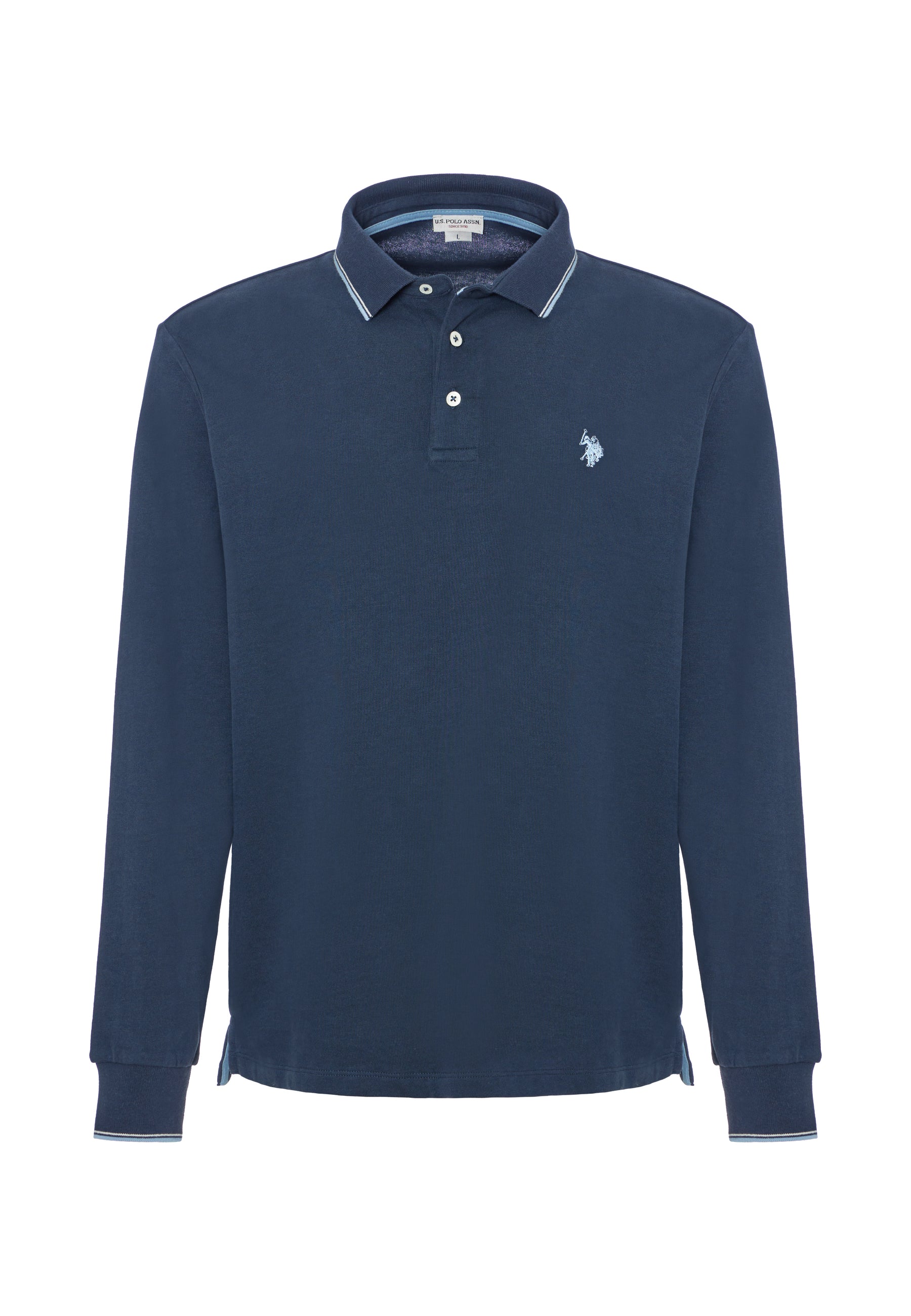 Polo a maniche lunghe in cotone heavy jersey
