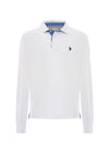 Polo a maniche lunghe heavy jersey con toppe