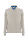 Polo a maniche lunghe heavy jersey con toppe