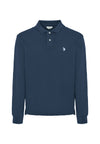 Polo a maniche lunghe in cotone interlock melange