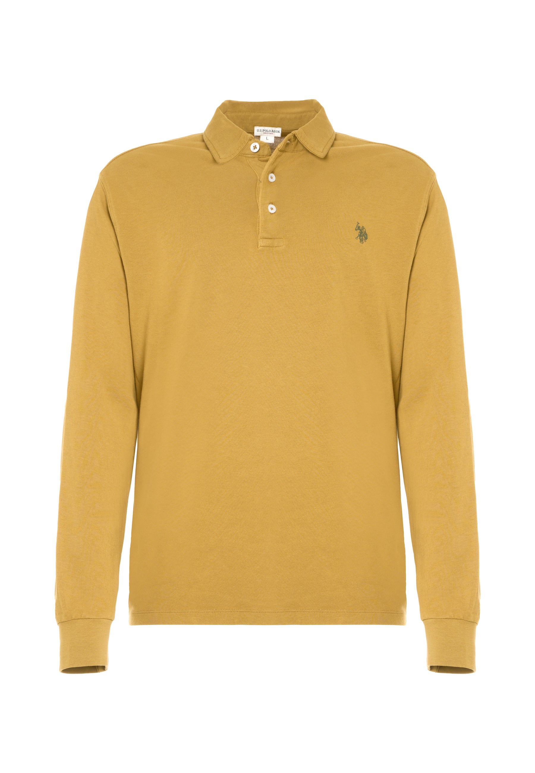 Polo a maniche lunghe heavy jersey tinto capo