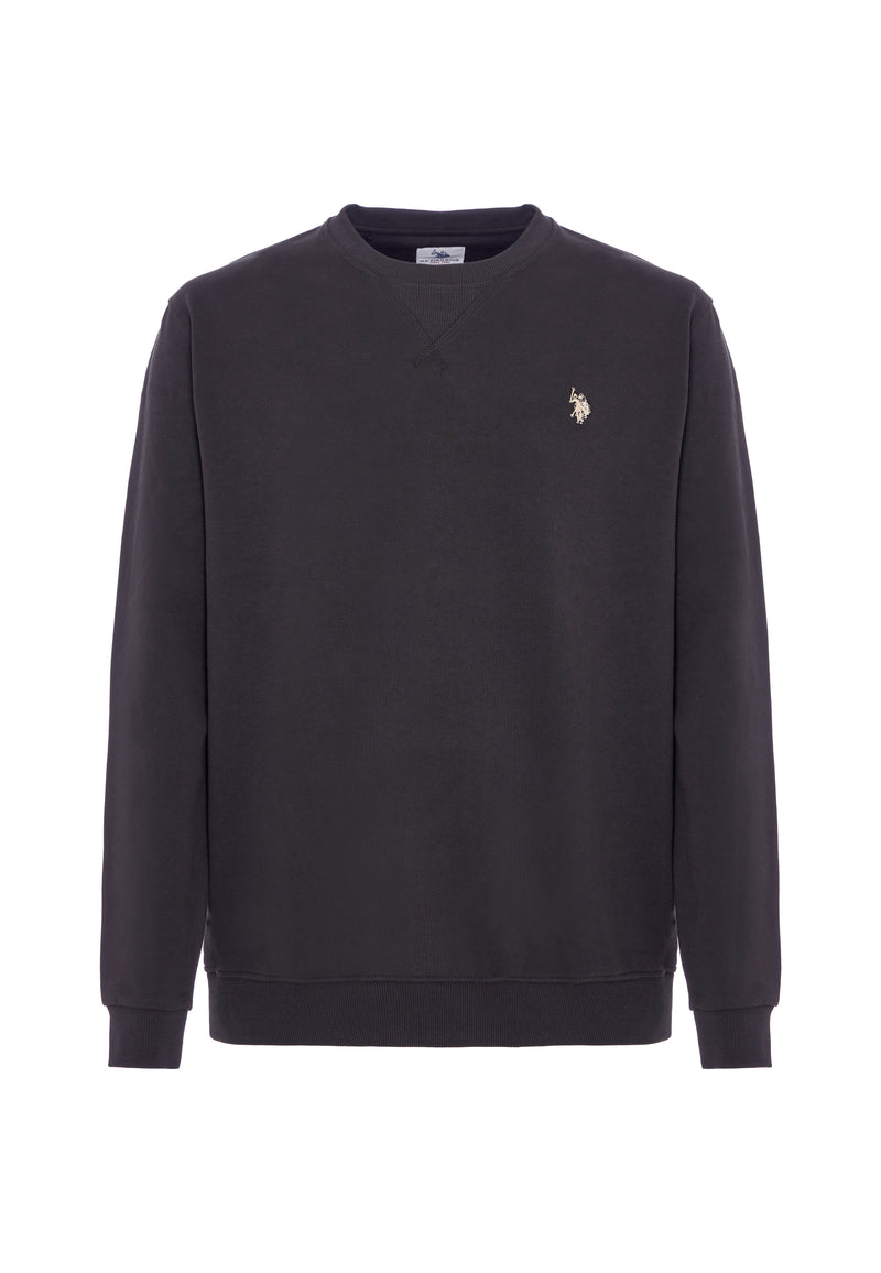 Felpa girocollo in cotone con logo