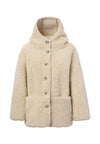 Giubbotto in soft sherpa con cappuccio