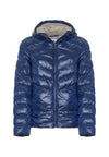 Piumino con cappuccio in shiny nylon