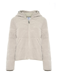 Giacca in velluto stretch con cappuccio