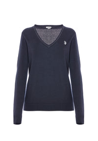 Maglia scollo a V cotone e cashmere