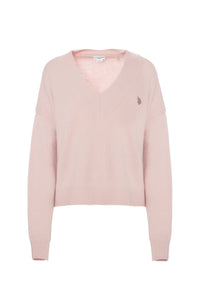 Maglia scollo a V over con logo