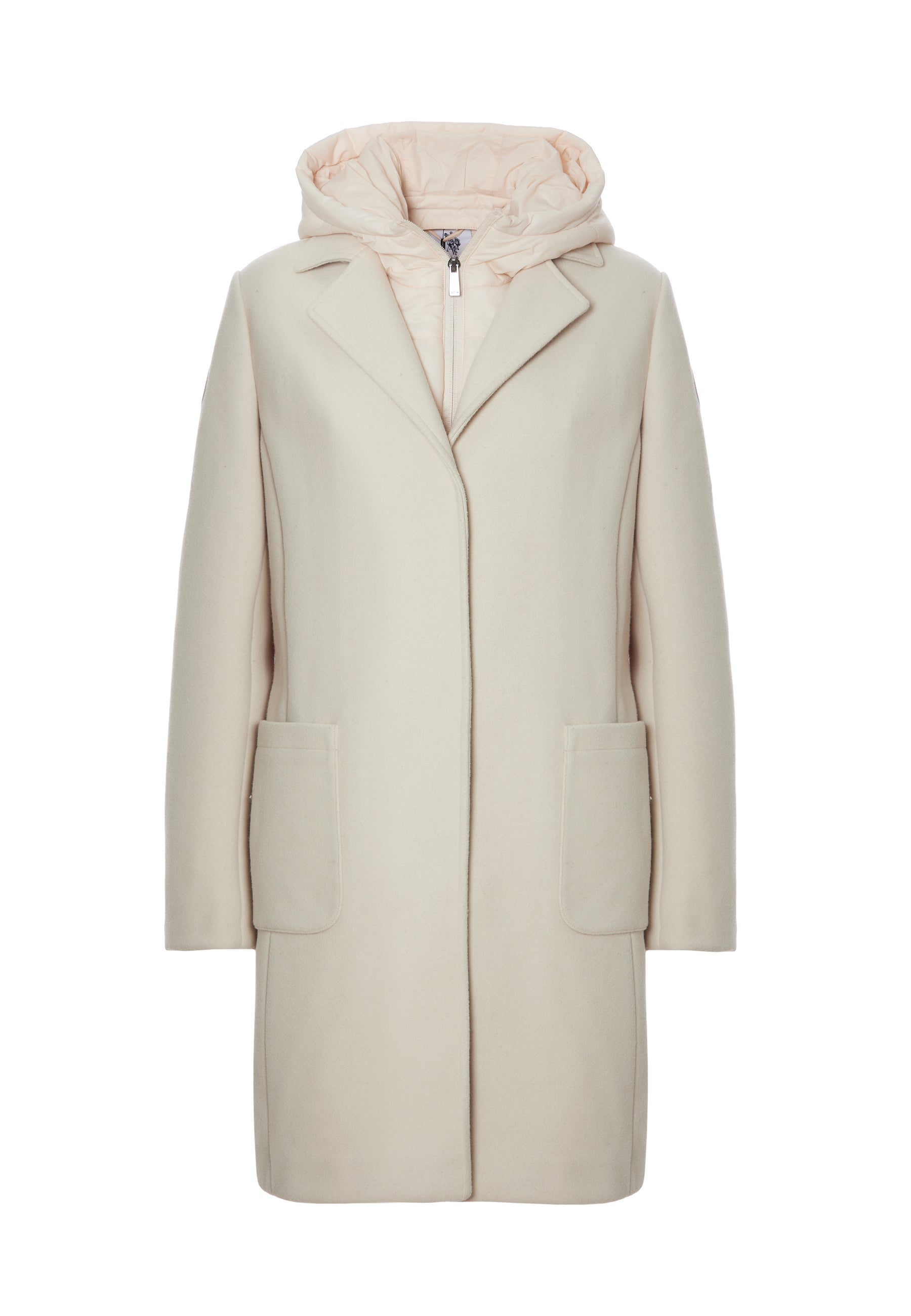 Cappotto combinato in nylon e panno
