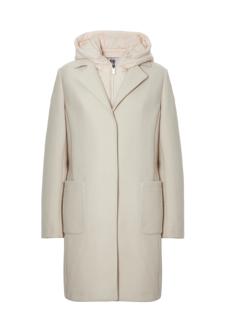 Cappotto combinato in nylon e panno