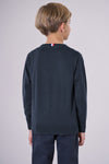 Maglia girocollo in cotone e cashmere con logo