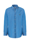 Camicia in denim slim fit con logo