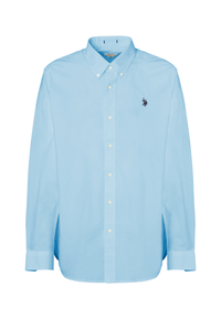 Camicia in cotone popeline regular fit con logo