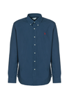 Camicia in cotone popeline regular fit con logo