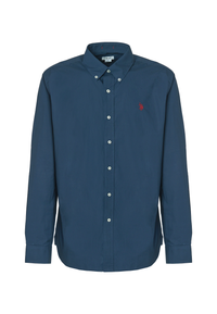 Camicia in cotone popeline regular fit con logo