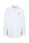 Camicia in cotone stretch popeline slim fit con logo