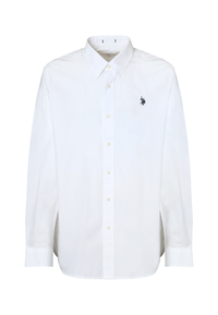 Camicia in cotone stretch popeline slim fit con logo
