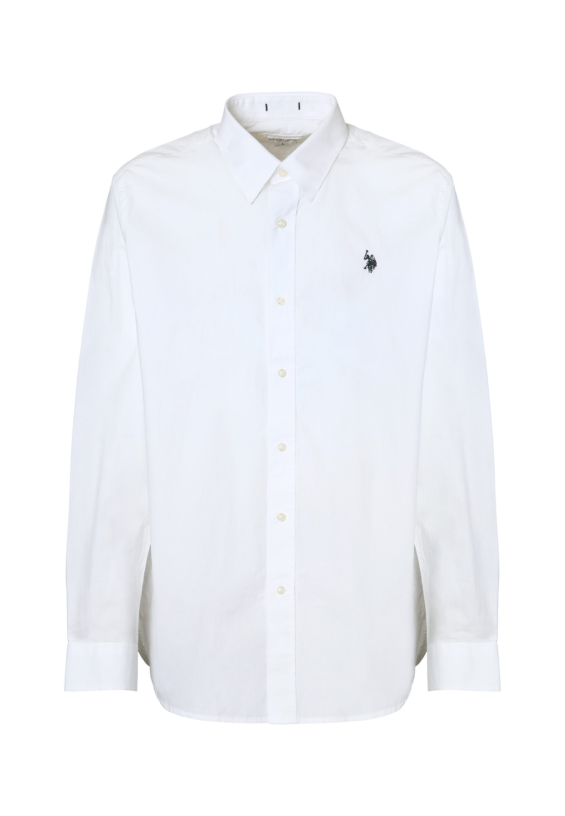 Camicia in cotone stretch popeline slim fit con logo