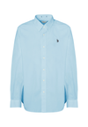 Camicia in cotone stretch popeline slim fit con logo