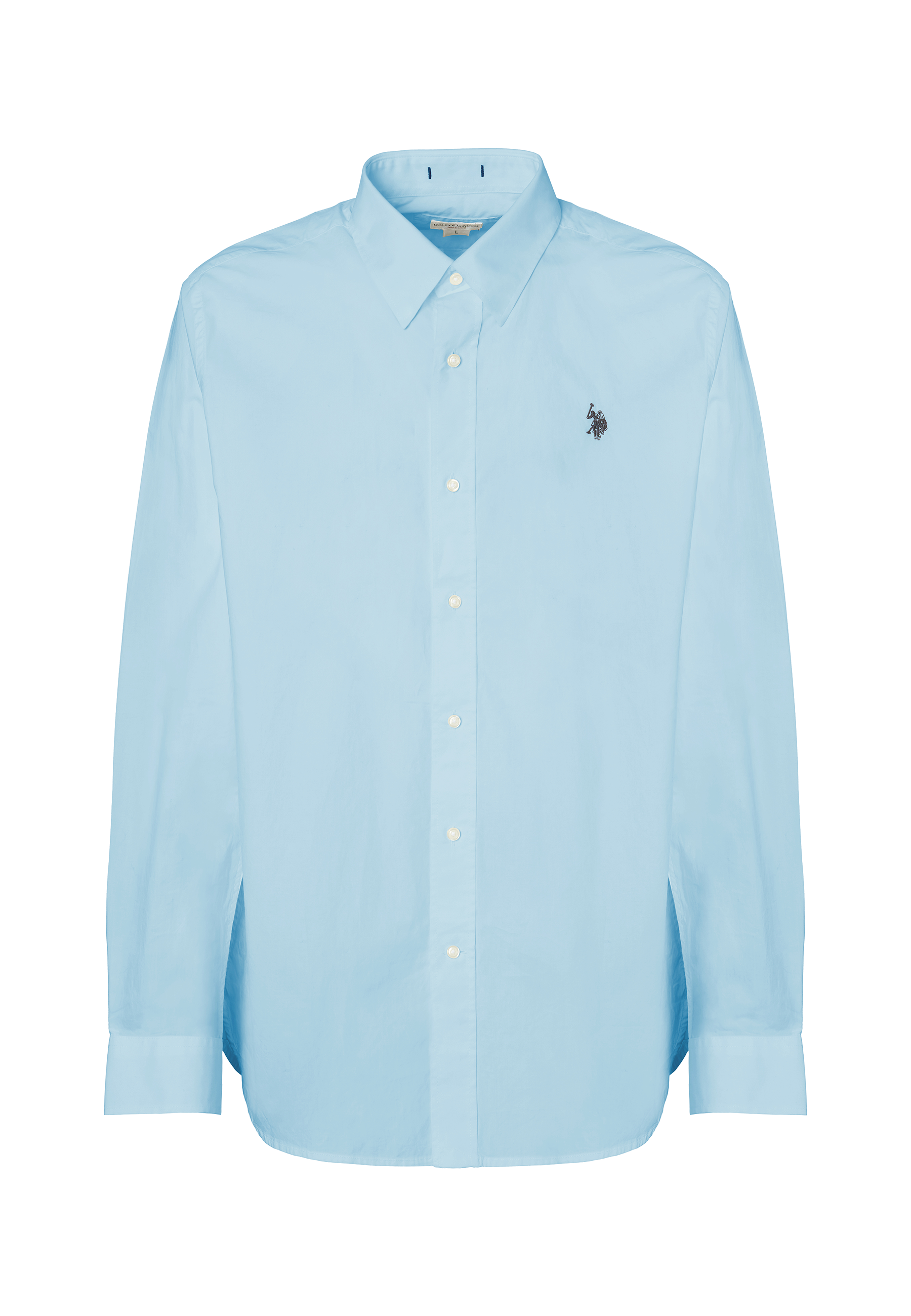Camicia in cotone stretch popeline slim fit con logo