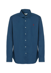 Camicia in cotone stretch popeline slim fit con logo