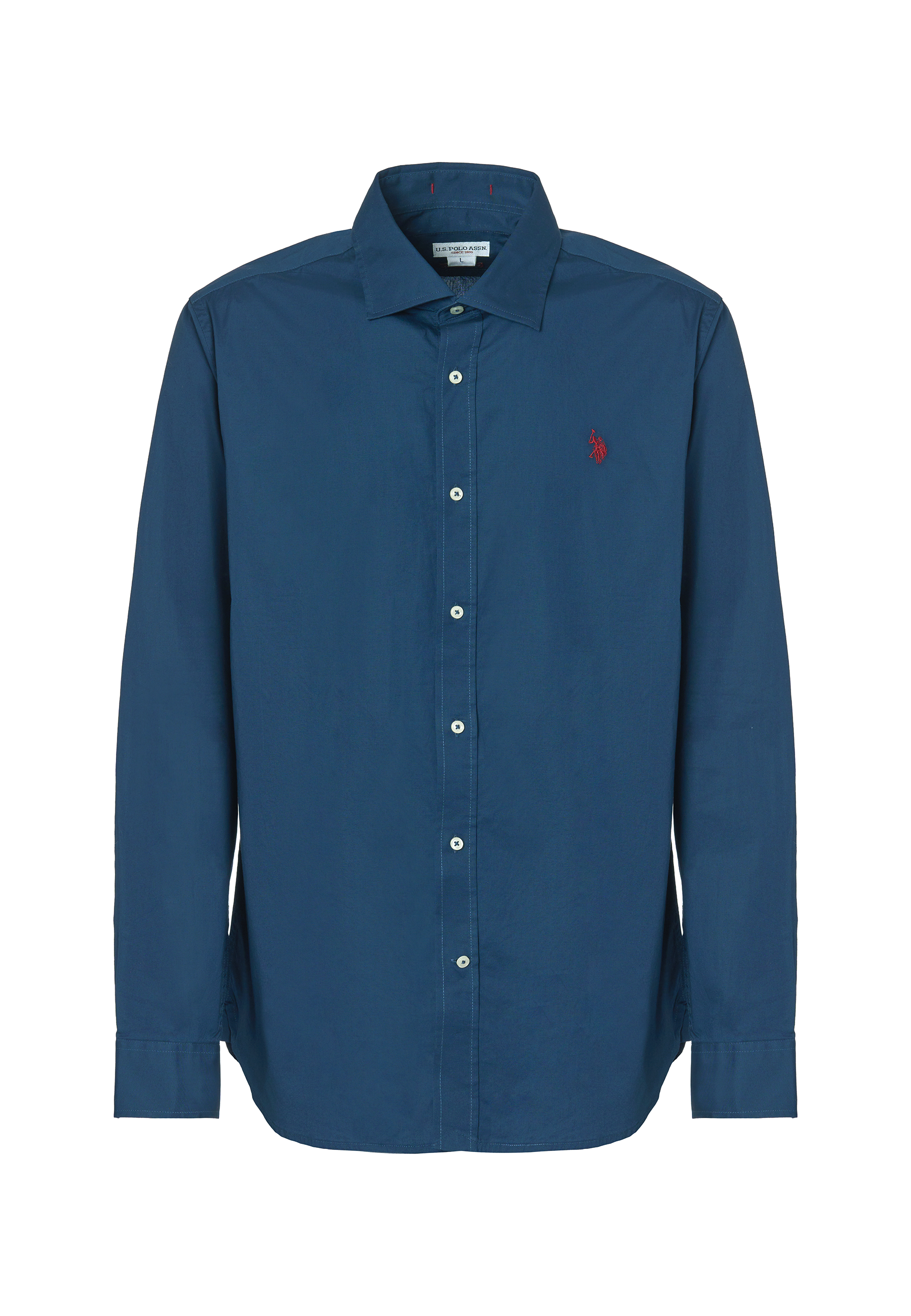 Camicia in cotone stretch popeline slim fit con logo
