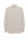 Camicia in misto cotone e lino con logo