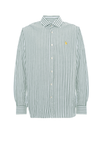 Camicia in misto cotone e lino con logo