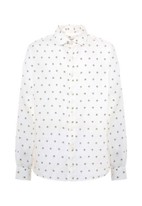 Camicia in lino con fantasia palme slim fit