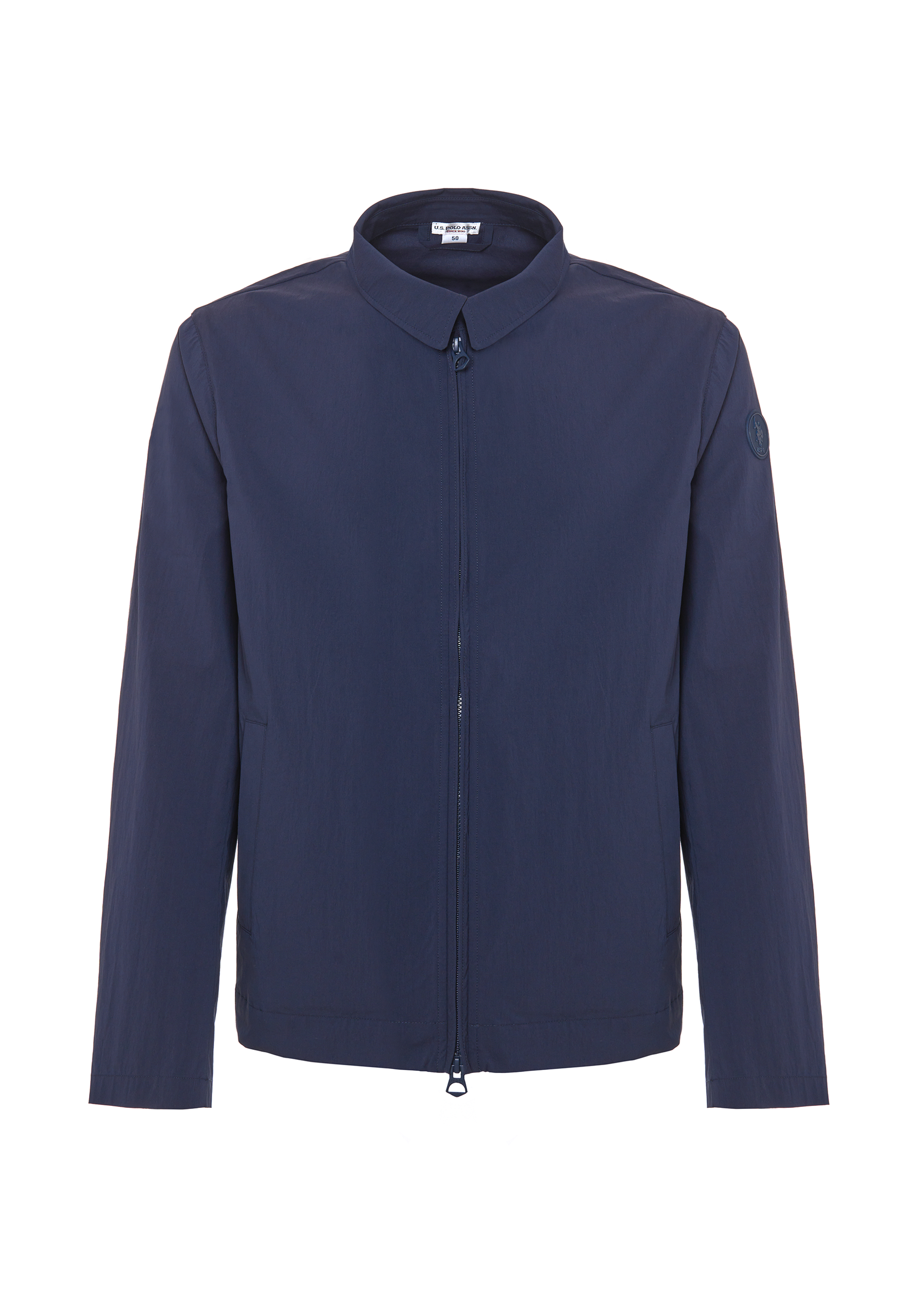 Giacca full zip in cotone stretch nylon