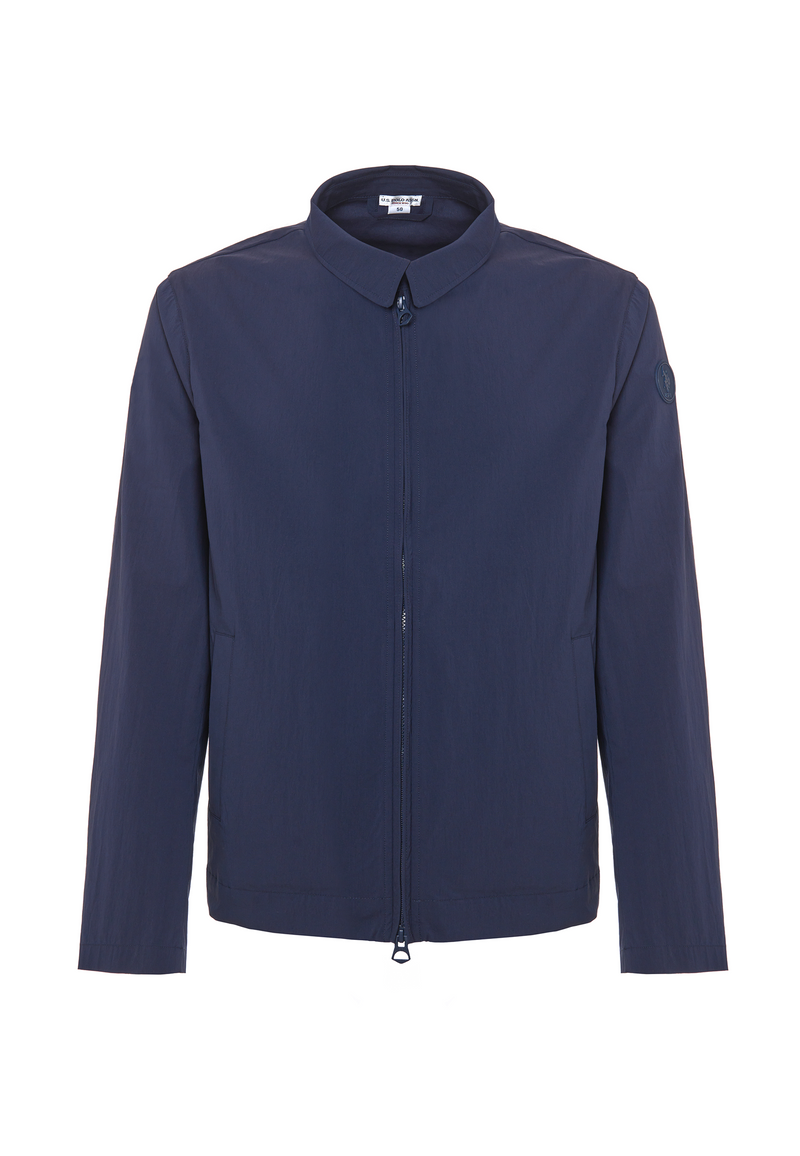 Giacca full zip in cotone stretch nylon