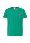 T-shirt a maniche corte in cotone piquet con logo colorato